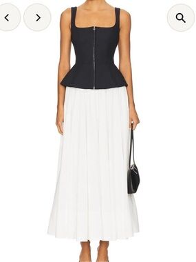 NEW SIMKHAI jolynn combo midi dress in black multi